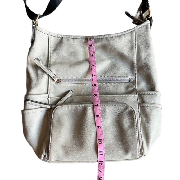 Kate & Alex Cuffaro Cream Italian Design Canvas & Nylon Crossbody Purse Bag - Picture 5 of 12